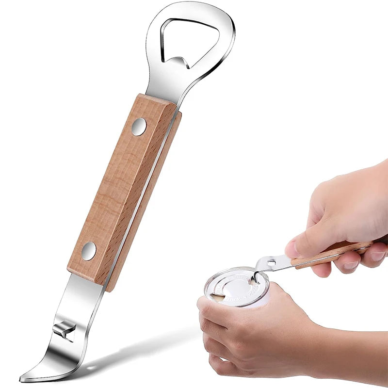LMETJMA Can Punch Bottle Opener Manual Stainless Steel Can Beer Bottle Opener Small Bottle Opener Can Tapper for Camping JT177