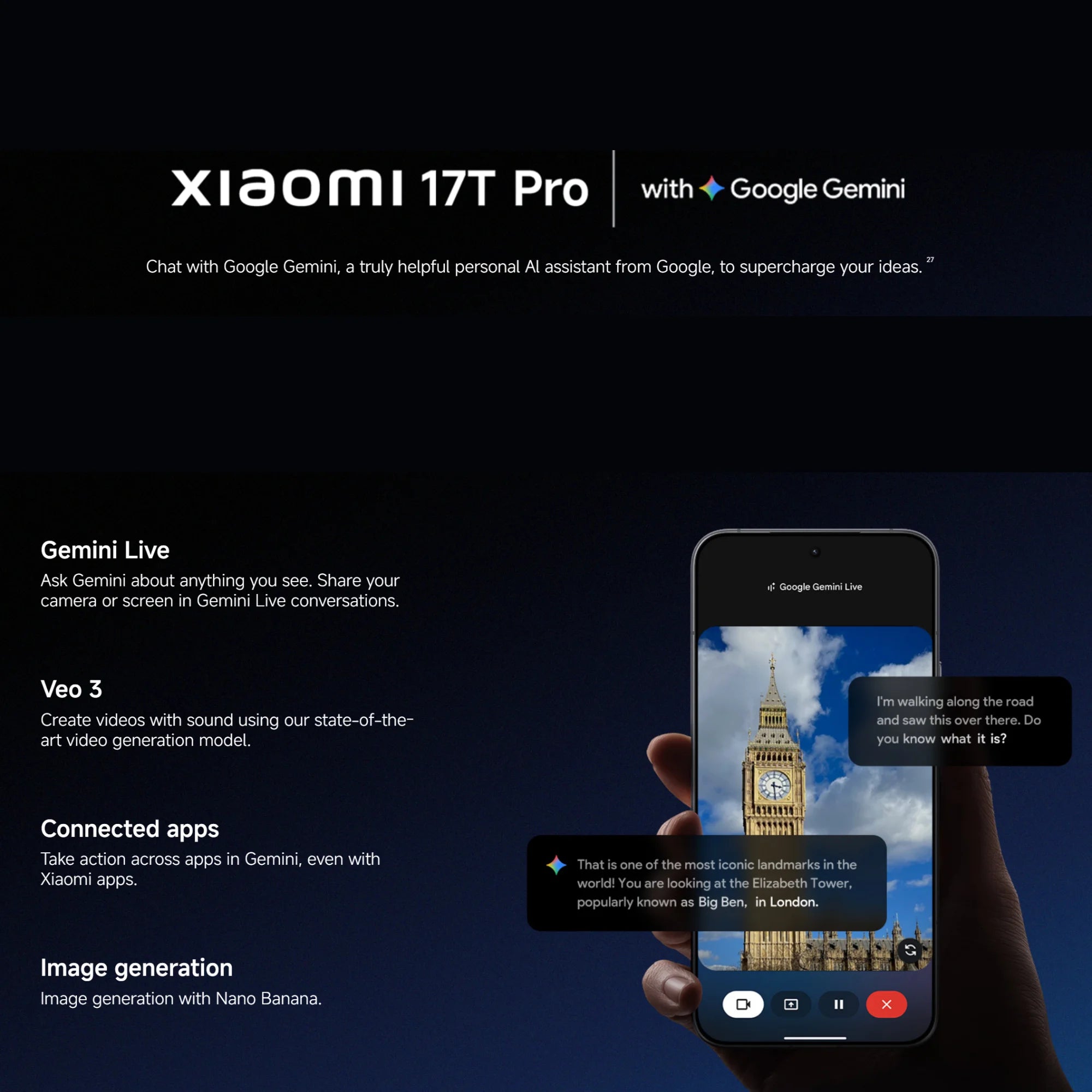 Xiaomi 17T Pro 5G, 12+256GB Global Version, 6.83" 144Hz 1.5K AMOLED Display 50MP MediaTek Dimensity 9500 7000mAh 100W Wired 50W Wireless Dual eSIM NFC