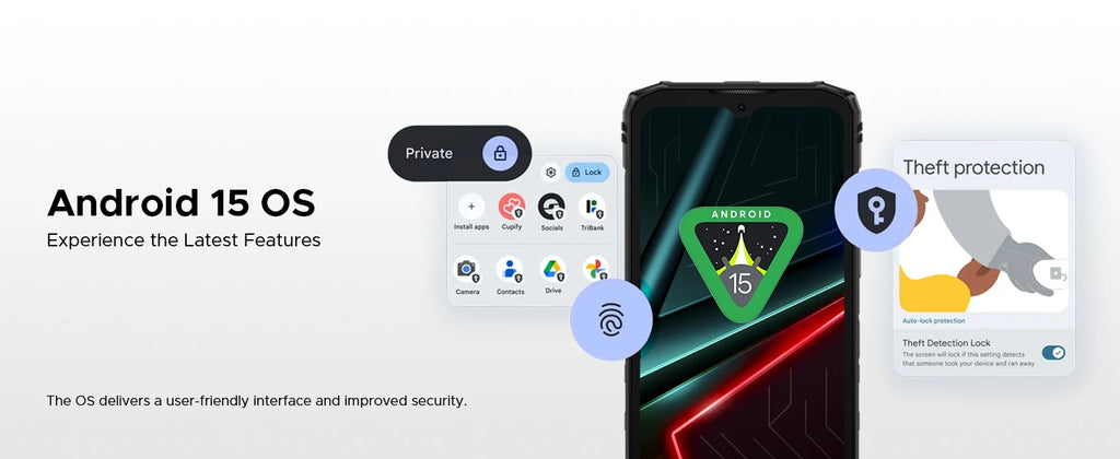 DOOGEE Blade10 Energy Rugged Phone Ultra-thin 6.5'' Screen 6150mAh Battery 24GB RAM(4GB+20GB) 128GB ROM Android 15 Smartphone