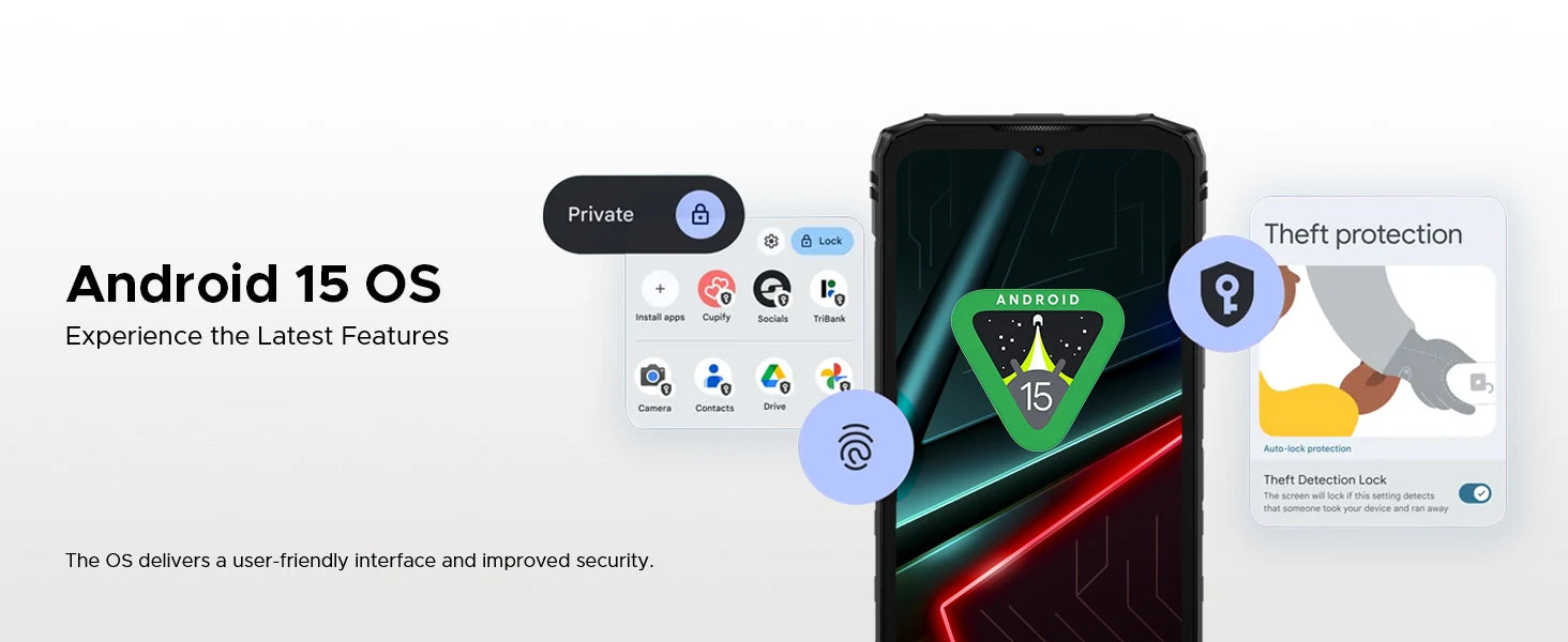 DOOGEE Blade10 Energy Rugged Phone Ultra-thin 6.5'' Screen 6150mAh Battery 24GB RAM(4GB+20GB) 128GB ROM Android 15 Smartphone