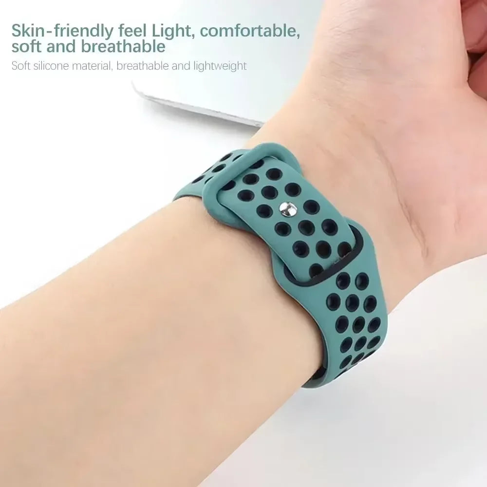 Silicone Strap For Apple Watch Ultra3 49mm 11 10 9 8 7 46mm 45mm 42mm 41mm Breathable Bracelet band iWatch 6 5 SE 44mm 41mm 40mm