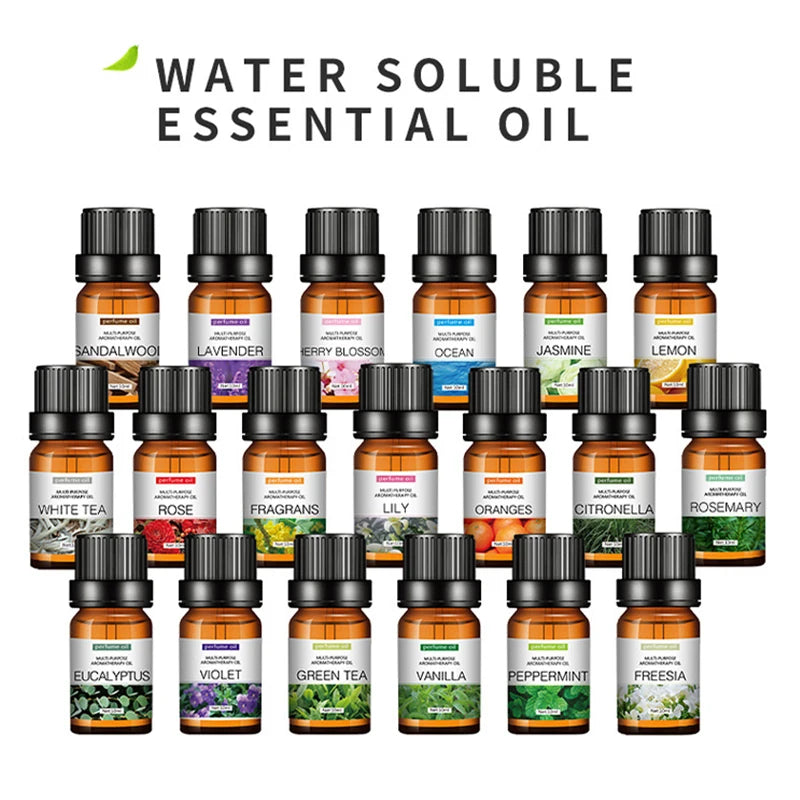 10ml Incense Water Soluble Essential Oil Lavender Tea Tree Lemon Rose Ocean Scent Humidifiers Refreshing Relax Releasing Stress