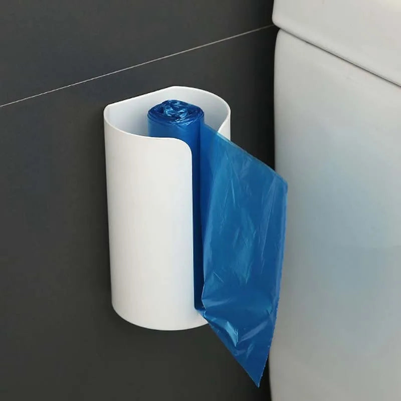1pc Contemporary Wall-Mounted Plastic Bag Dispenser, Kitchen Garbage Bag Storage Basket, Convenient Pull-Out Organizer for Trash