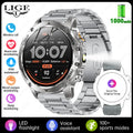 LIGE New GPS Outdoor Sports Smart Watch Men AMOLED Screen LED Flashlight Heart rate Waterproof Bluetooth Call 1000mAh Smartwatch