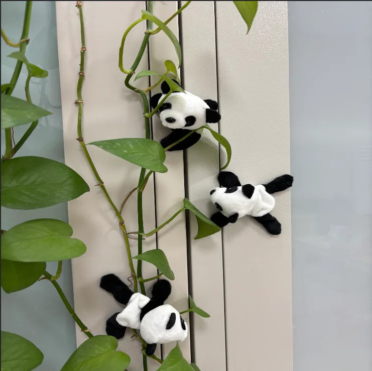 Cute Soft Plush Panda Magnet - Oval Fabric Whiteboard & Fridge Decor, Perfect for Gifting and Organizing