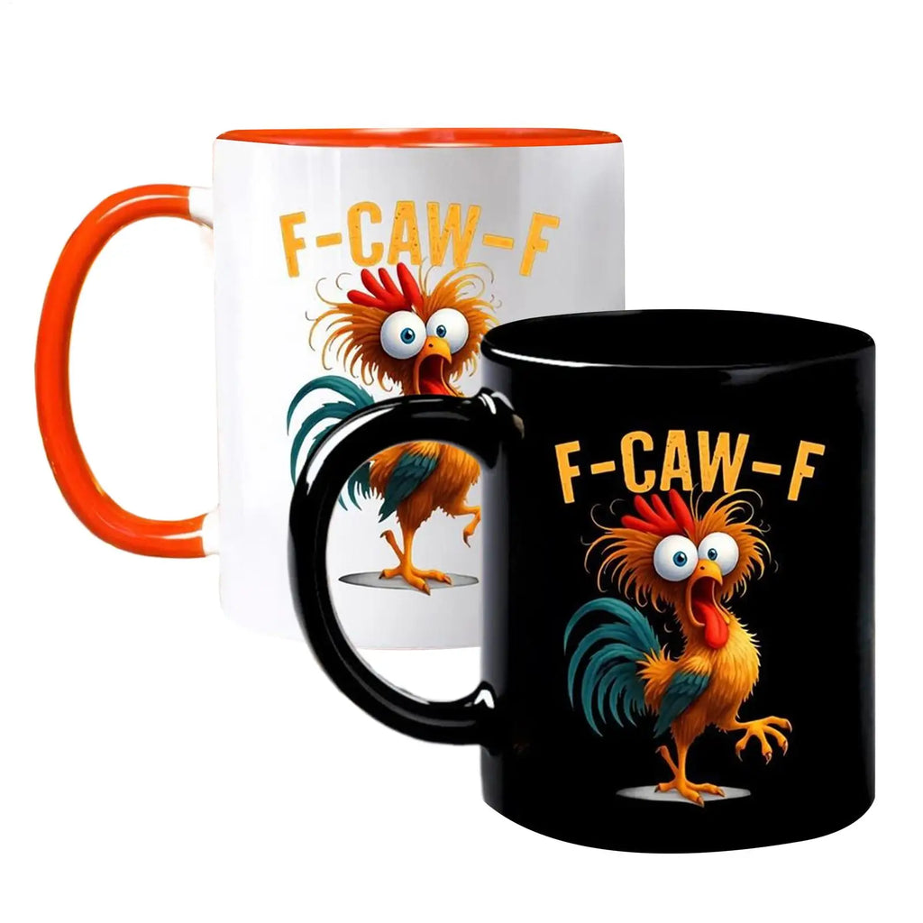 Funny F-Caw-F Chicken Coffee Mug 350ml Novelty Beverage Container Ceramic Coffee Mug Tea Cup Gifts For Men Women Friends Family