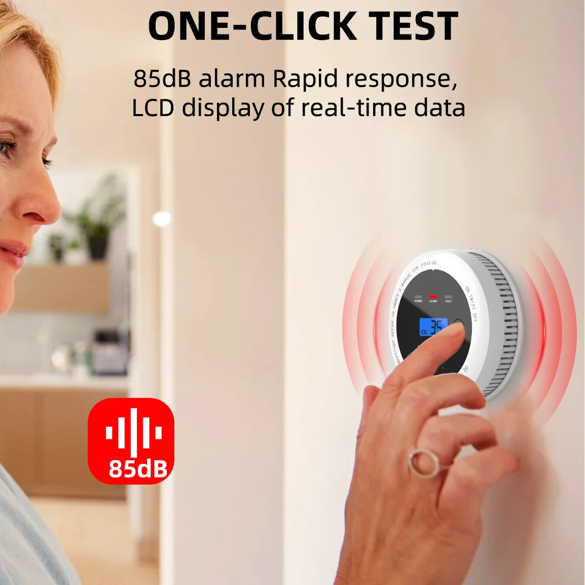 Independent Smoke detector Carbon Monoxide Alarm Combo，2 in 1 Smoke & CO Alarm for Home Security Protection Smoke Alarm