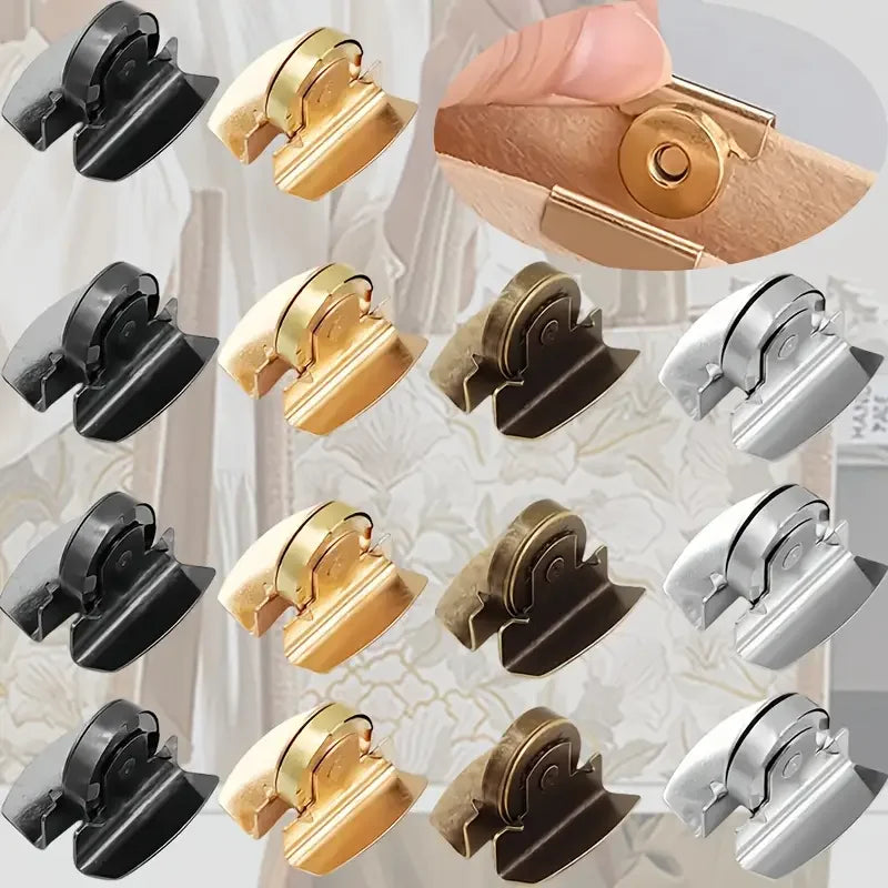 8-Piece bag snap accessories magnetic buckle, bag snap hidden button seam-free button snap