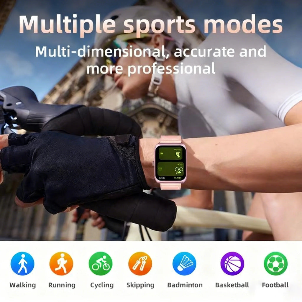 LAXASFIT Smart Watch 2.01-inch AMOLED Curved Display Bluetooth 5.4 Call Voice Assistant Fitness Sports Smartwatch Holiday gifts