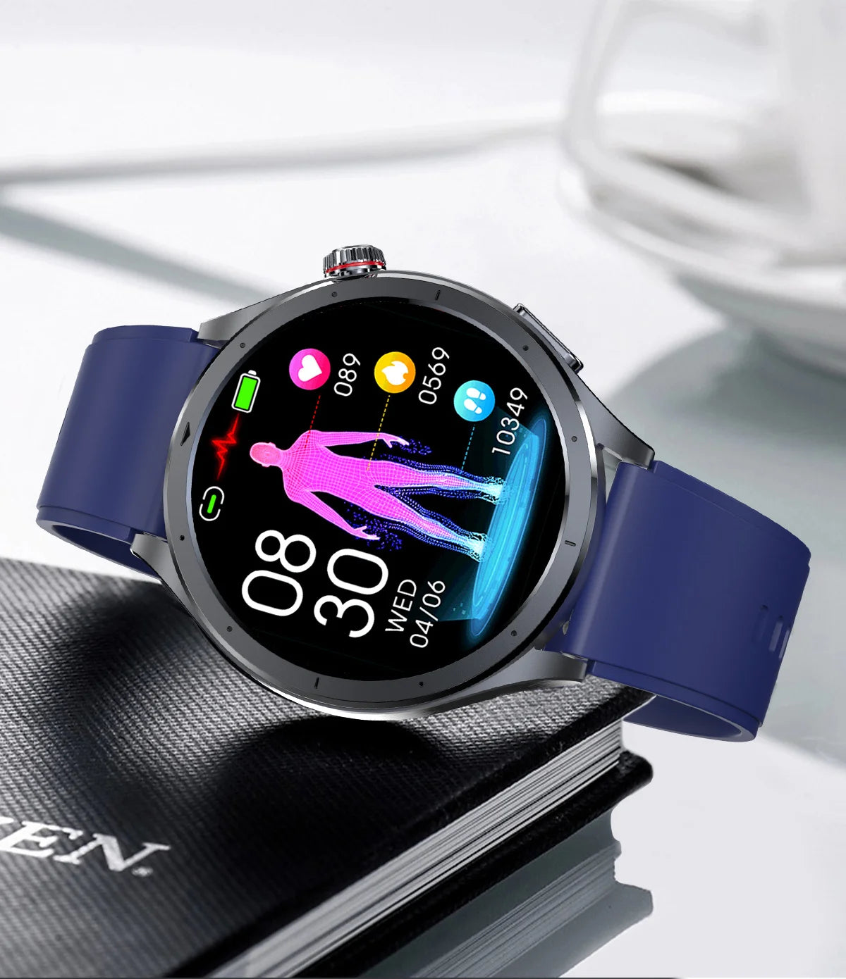 2026 New Body Fat Analysis Health Smart Watch ECG+PPG Uric Acid Blood Pressure Blood Oxygen Clock Call Smart Watch For Men Women