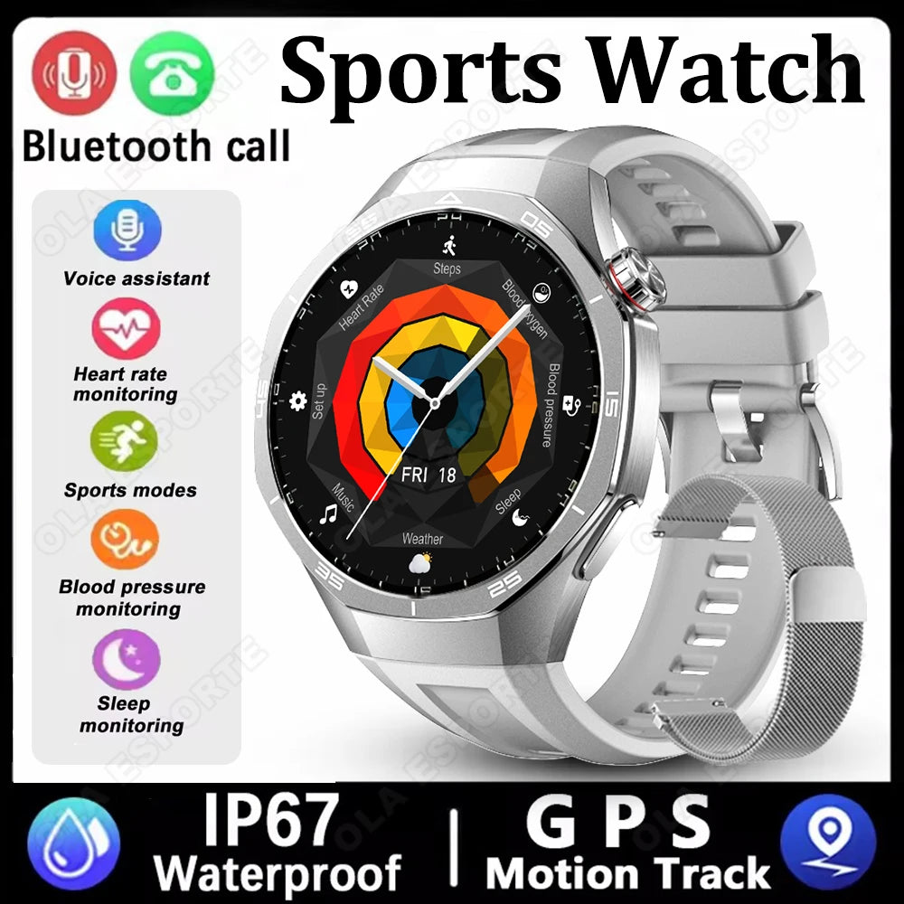 2026 New Watch5 PRO Smart Watch Men AMOLED HD Screen Sports Fitness Waterproof Watch Heart Rate Bluetooth Call Smartwatch HW12