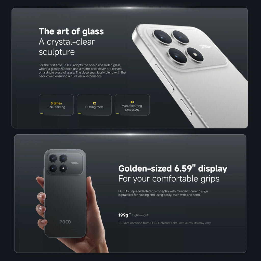 POCO F8 Pro 5G, 12+512GB Global Version, Dual eSIM 6.59" 120Hz Eye-care AMOLED Display 3nm Flagship Snapdragon® 8 Elite 50MP 6210mAh 100W NFC