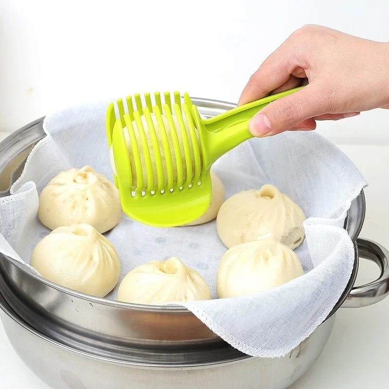 Stainless Steel Kitchen Handheld Orange Lemon Slicer Tomato Cutting Clip Fruit Slicer Onion Slicer KitchenItem Cutter Accessorie