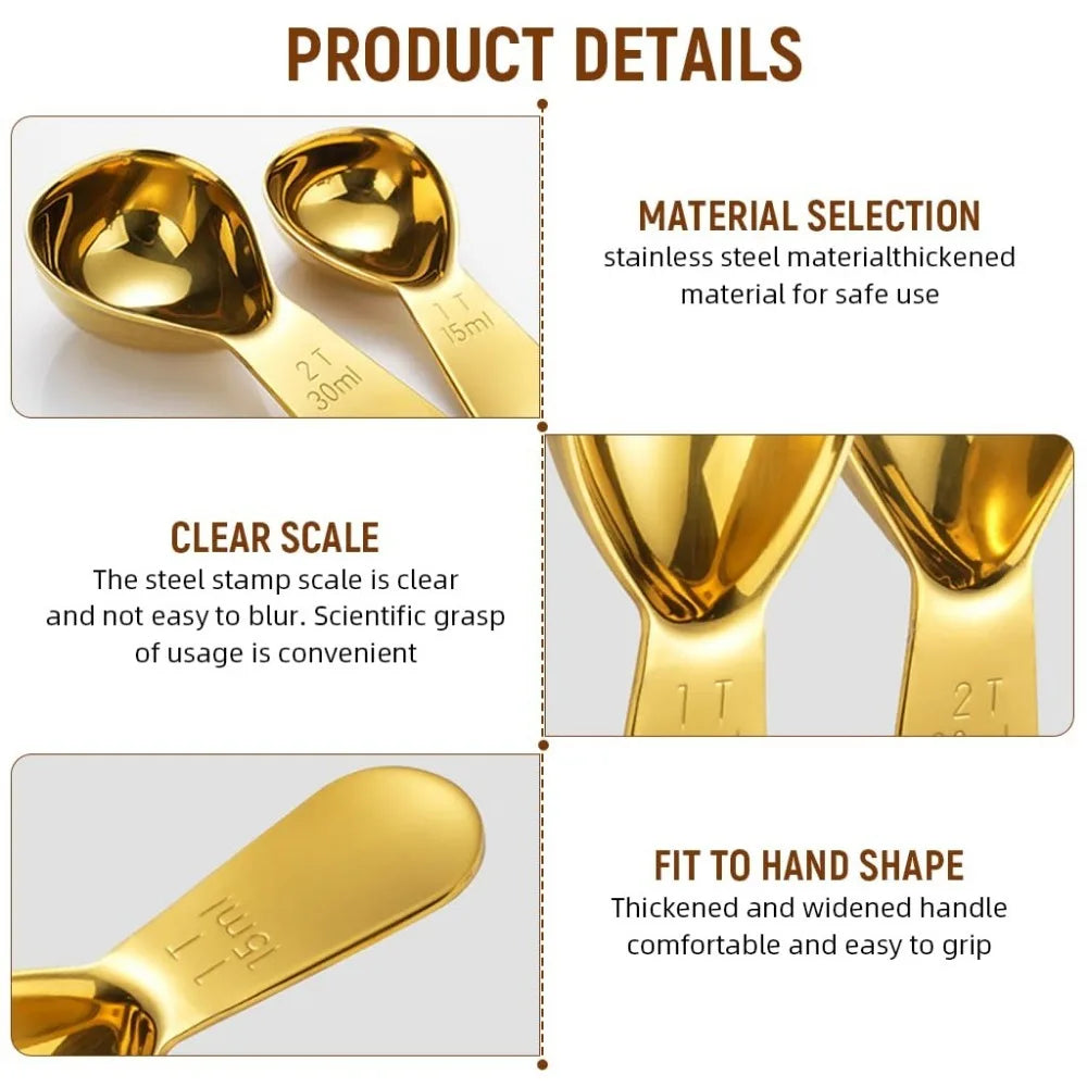 Stainless Steel Coffee Scoop, Coffee Scoops Short Handle, Tablespoon Measuring Spoons, for Coffee, Tea, Sugar, Kitchen Tool