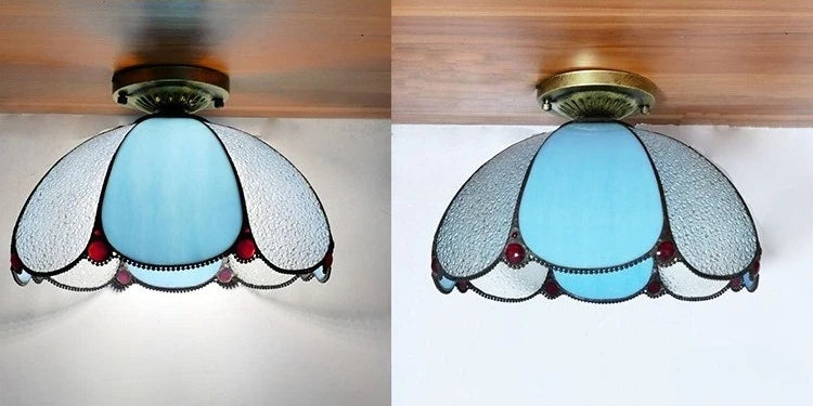 Tiffany Small Living Room Warm Bedroom Ceiling Lamp Modern Simple Living Room Lamps Creative Color Dining Room Lights