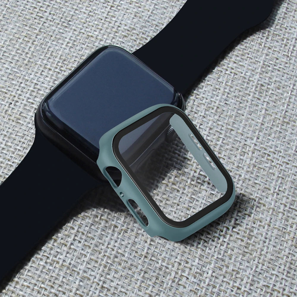 Tempered Glass+Case for Apple Watch Ultra 3 2 49 45 41 40 44 42 46mm PC Bumper Protector cover For iWatch 11 10 SE 9 8 7 6 5