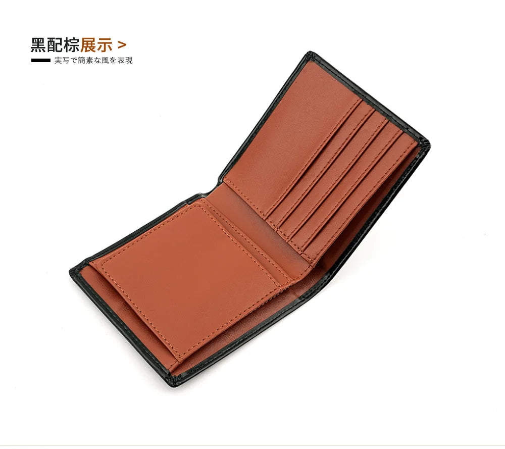 New Genuine Leather Men's Wallet Japanese Style Short Cowhide Multi-card Slot Coin Purse Wallets