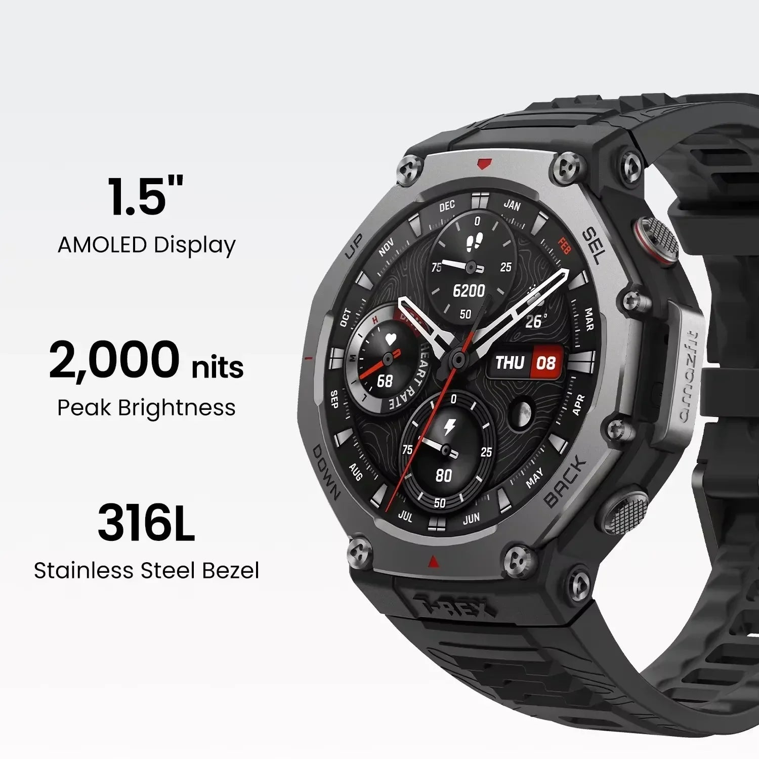 Original T-Rex 3 2025 For Amazfit Military gps smartwatc Built-in Compass Altimeter 10ATM Waterproof Sports Smartwatch Men Women