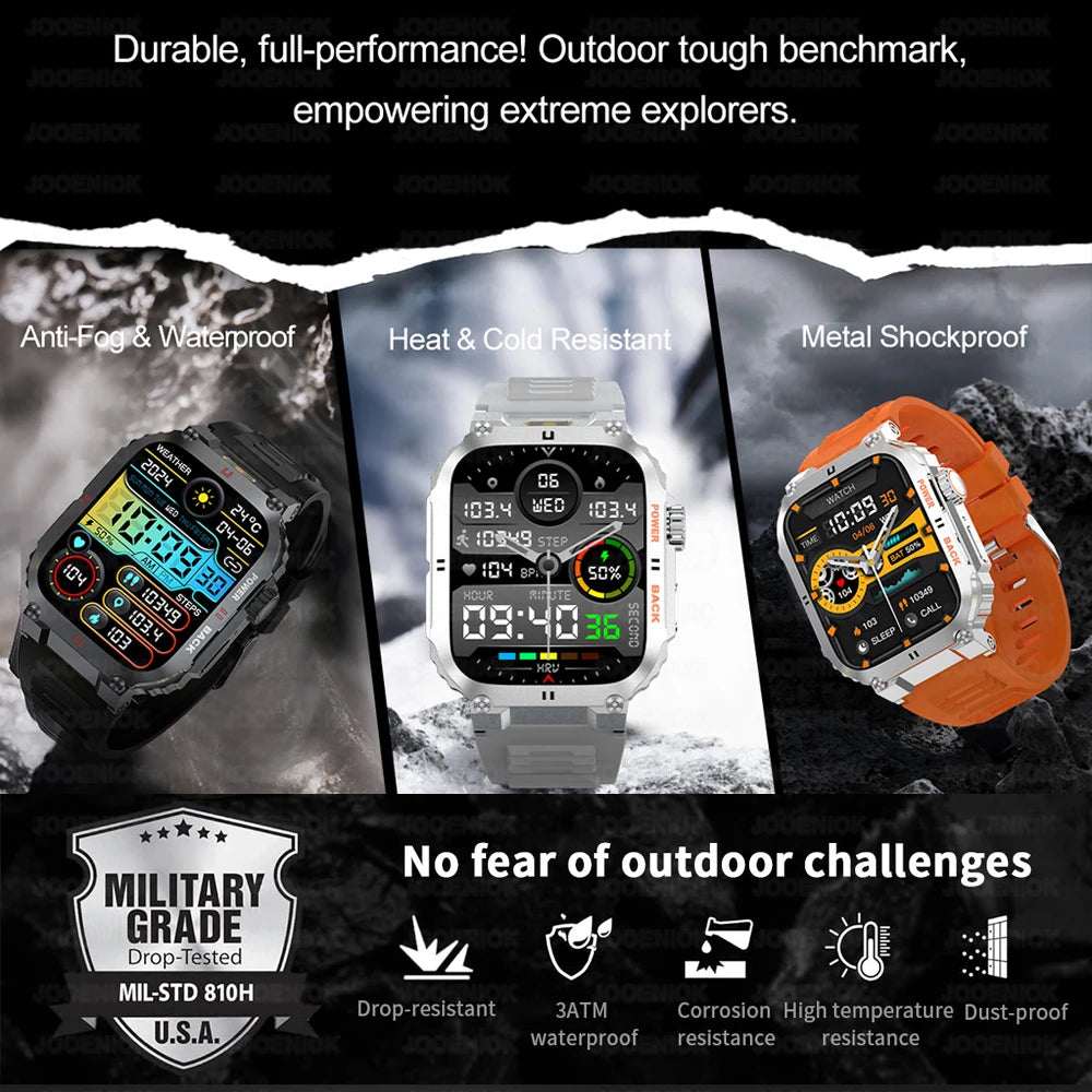 2026 New Military GPS Smart Watch Men 1.91" AMOLED Screen IP68 Waterproof Sports Fitness Tracker BT Call Smartwatches