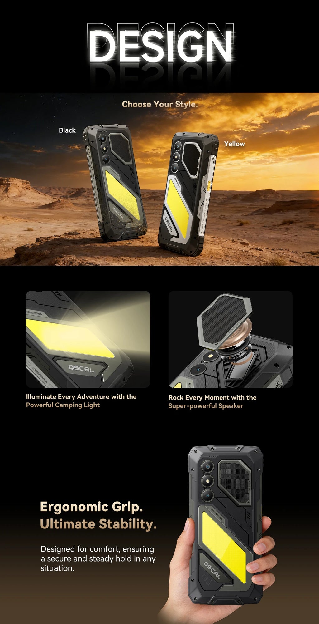 Blackview OSCAL PIOLT 5 5G Rugged Phone 6.67" HD Display 120Hz Android 16 Samrtphone RAM 8GB+ROM256GB 8MP+13MP Camera 15000mAh