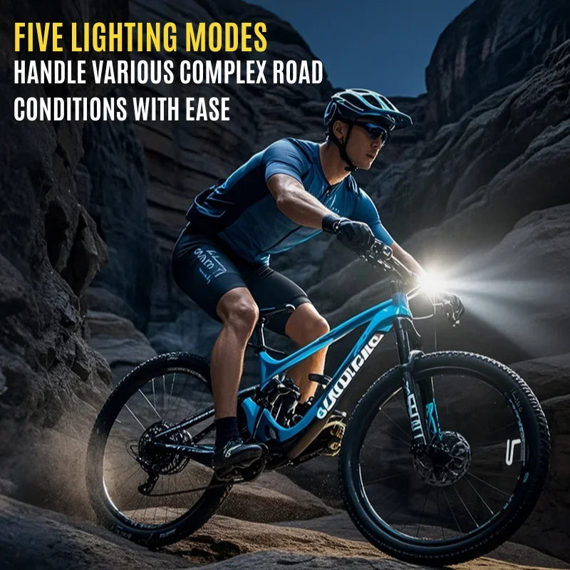 Bike Smart Light Front LED Bicycle Light with Horn Type-C Charging MTB Head Lamp Waterproof Flashlight Road Cycling Accessories