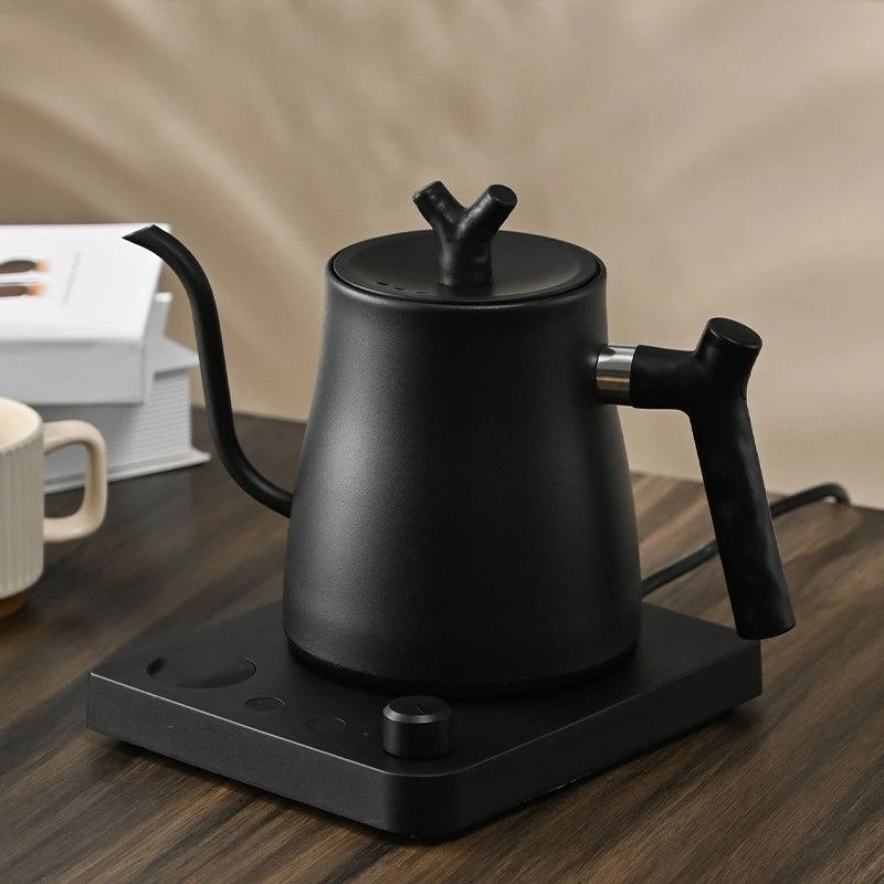 1000ML Stainless Steel Gooseneck Electric Kettle with Digital Temperature Control for Precise Brewing of Coffee and Tea