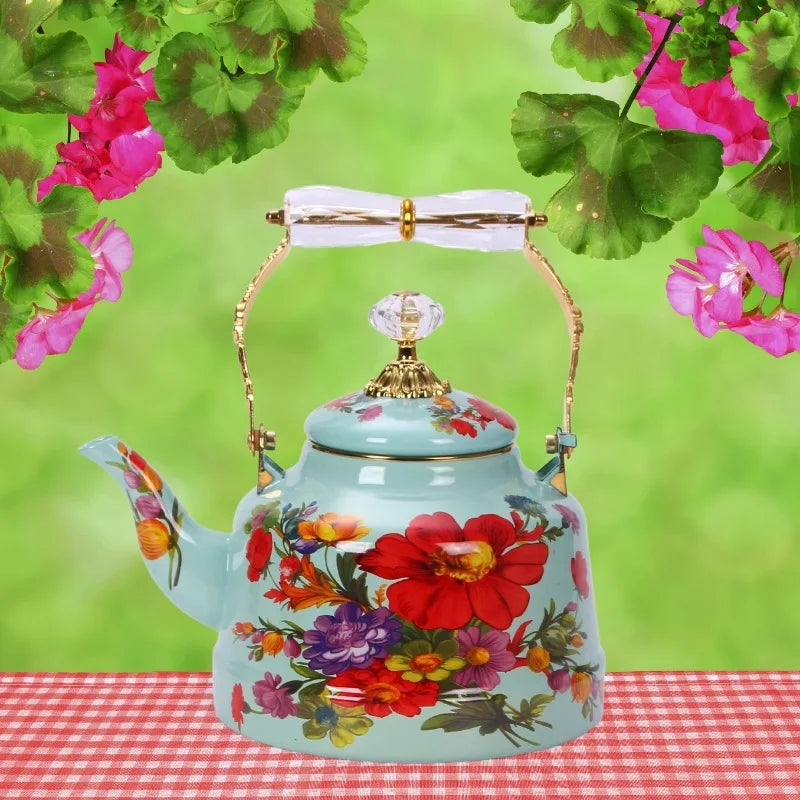 Enamel Kettle Make Tea Make Coffee Hot Milk Home Restaurant Kitchen Cookware Enamel Water Kettle