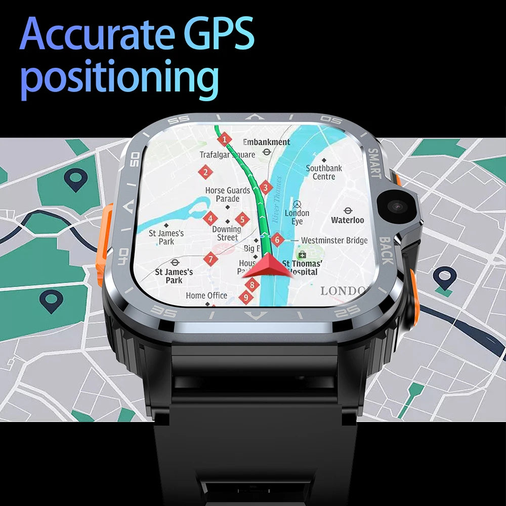 4G Smart Watch Android 8.1 4GB RAM 128G ROM Wifi Dual Camera SIM Card Fitness Tracker Google Play Heart Rate Rugged Smartwatch