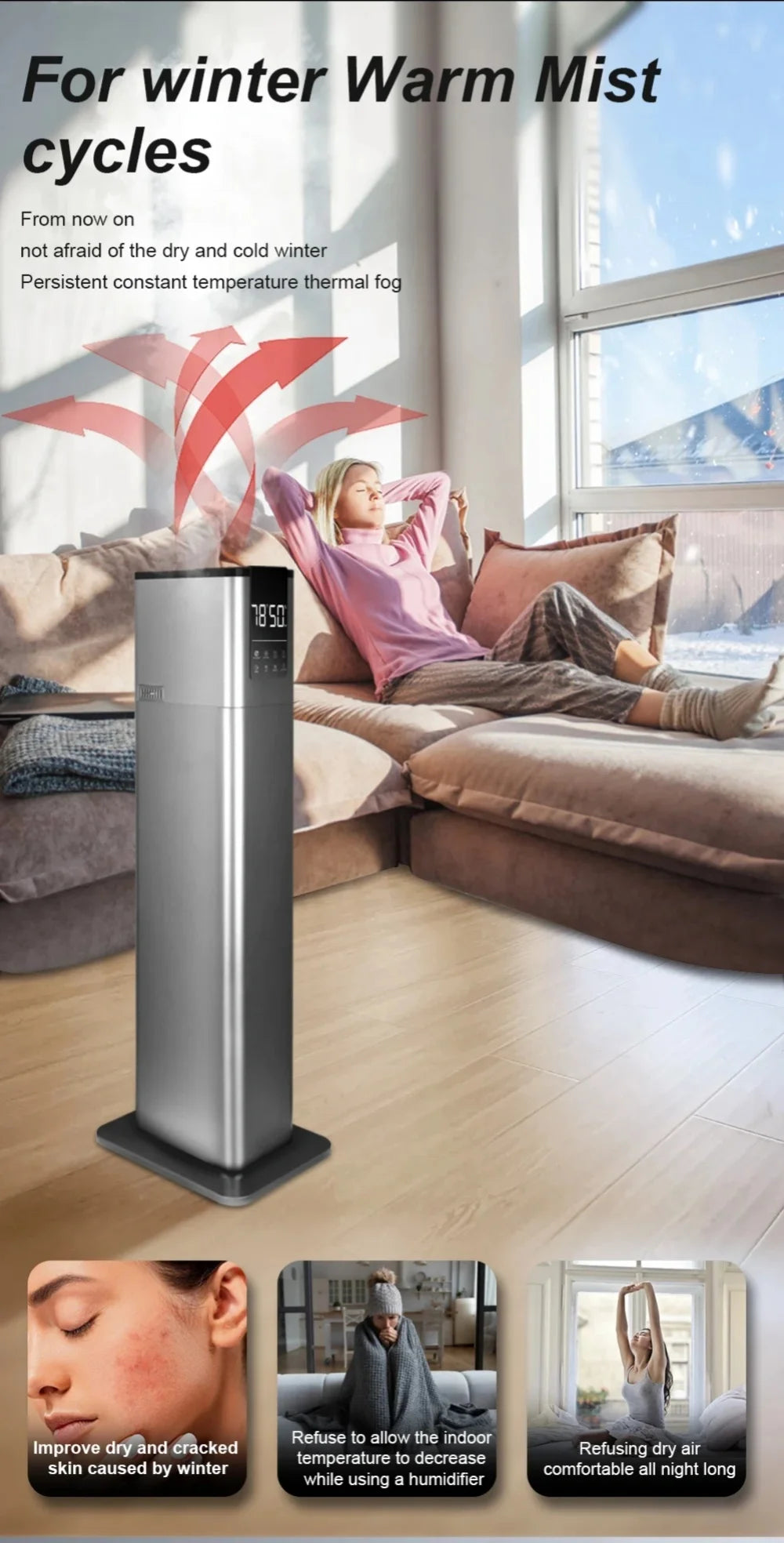 13L Hot Fog New Floor Air Humidifier Large-capacity Disinfection of Pregnant Women and Babies in Household Quiet Bedroom