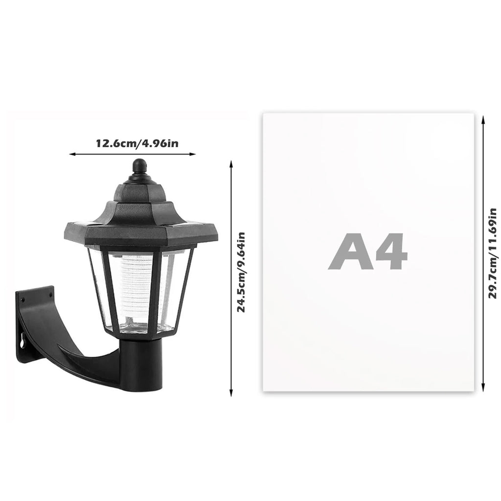 2Pcs Solar Wall Light Outdoor LED Light Hexagonal Solar Lantern Light Waterproof Auto On/Off Retro LED Wall Lamp Garden Decor
