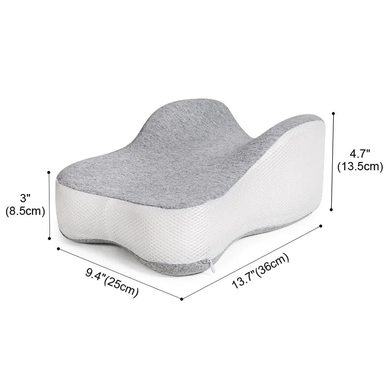 Long 14”Knee Pillow for Side Sleeper Fully Support Thighs and Knees for Required Knee Separation- Leg Pillow - Large, Gray