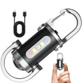 Mini Keychain Flashlight Rechargeable Pocket COB Working Light Outdoor Hook Emergency Warning Light for Camping Walking Hiking