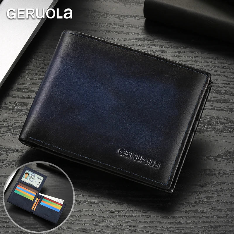 2526 Bestseller Short-style wallet crafted from genuine top-grain cowhide leather Features RFID blocking technology Card slot de