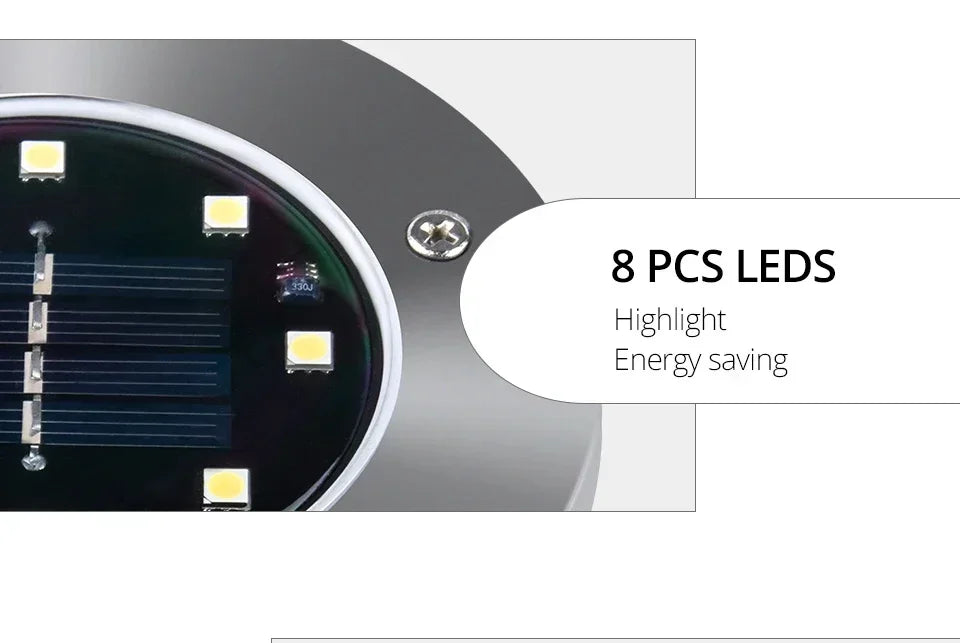 8pcs 8/20LED Solar Thermal Lights Garden Decor Ground Plug-in  Waterproof Street Solar Charging Underground Deck Spotlights