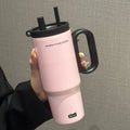 720ML Stainless Steel Thermos Cup with Straw & Handle Ice Coffee Drink Vacuum Insulated Cup Car Travel Outdoor Water Bottle