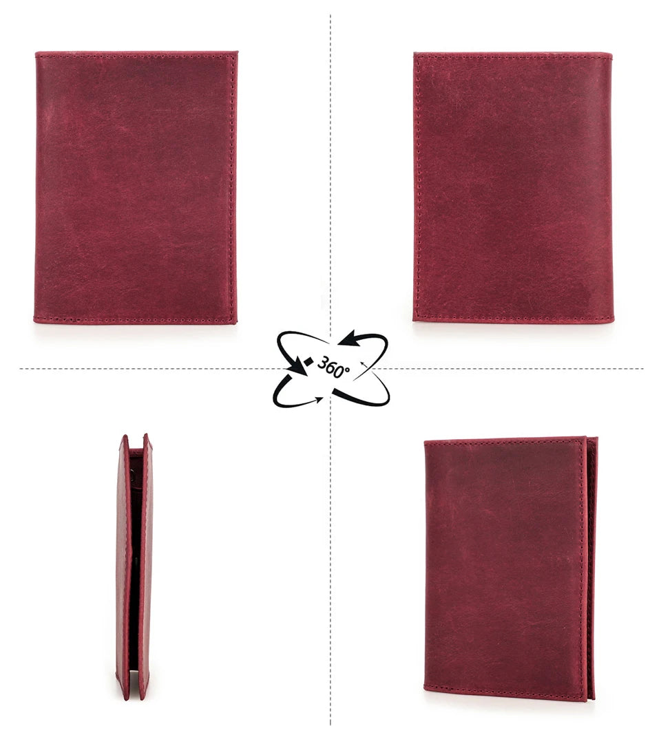 CONTACT'S Genuine Leather Passport Wallet Card Holder Coin Purse AirTag Slot Men Travel Wallet Women‘s Purse Passport Cover Bag
