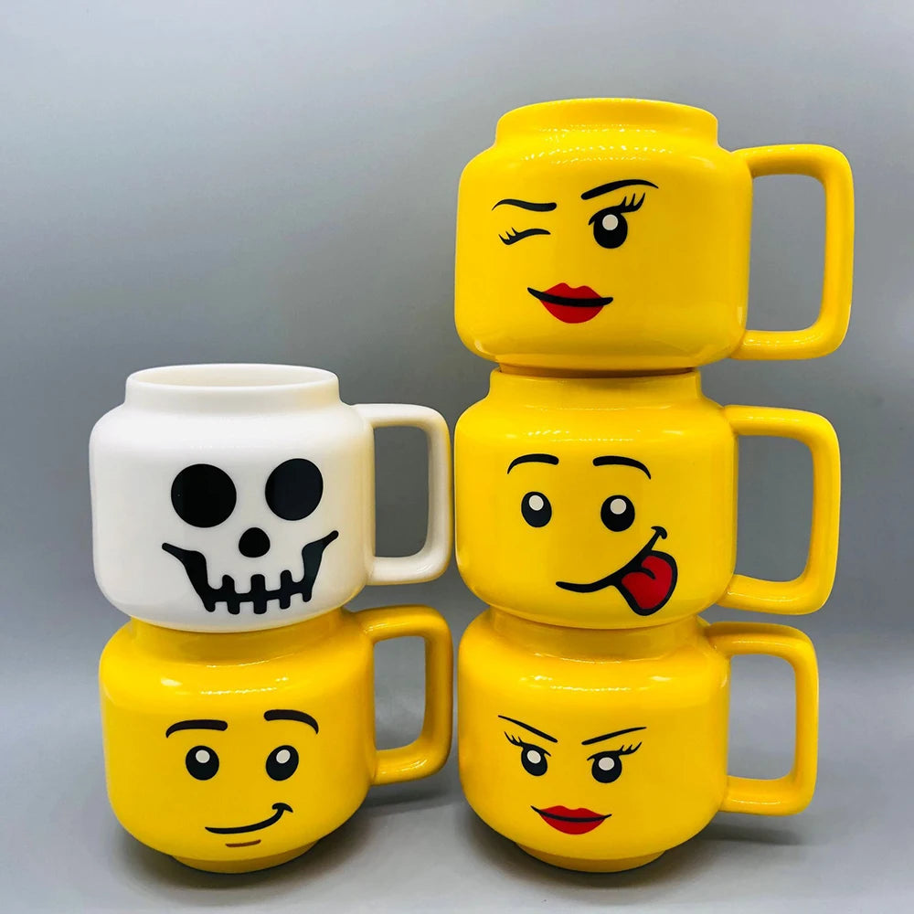 Cute Cartoon 250ML Mug Cups Ceramic Coffee Milk Tea Drinkware Impish Expression Pattern for Couple Friend Christmas gifts Travel