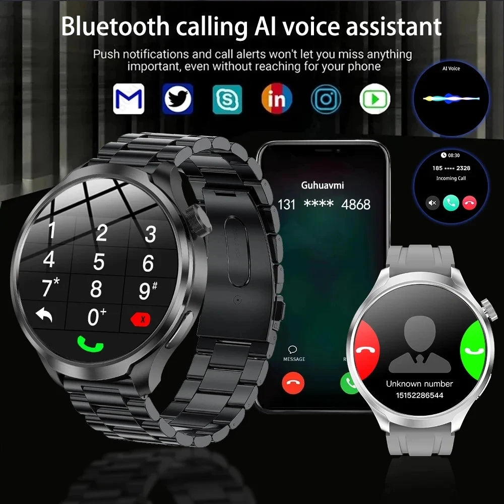 1.85-inch HD Sapphire Glass Smart Watch Men's GPS Movement Track NFC Bluetooth Call  Lingdong Island Health Detection Smartwatch