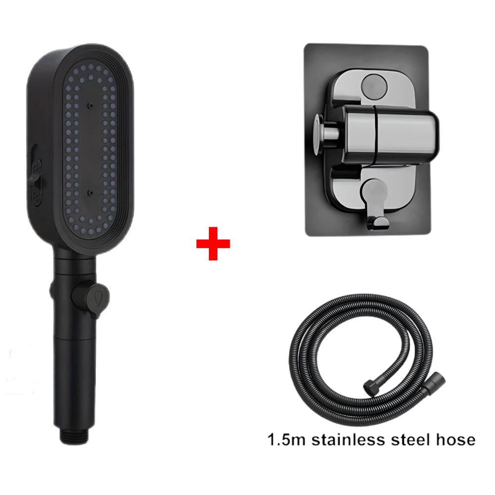 3 Modes Powerful Shower Head Anti-clogging and Easy To Clean Anti Anti-limescale Shower Head Handheld Flexible Bath  Shower Head