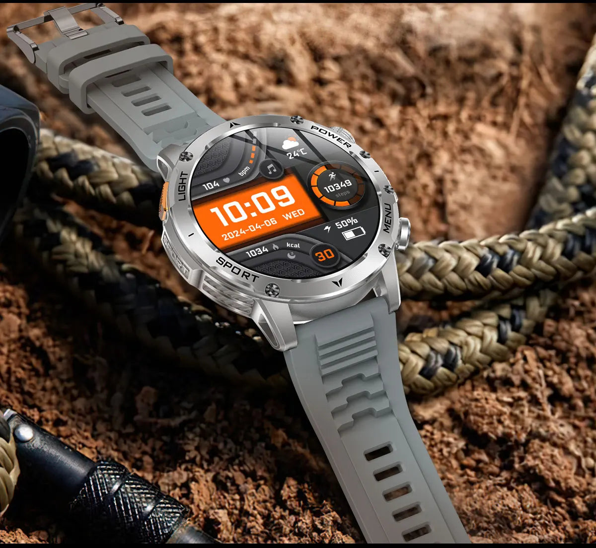 2026 New Military Smart Watch 1000Mah Battery Fitness Tracking 10ATM Waterproof Tactics Sport Flashlight call Bracelet For Men