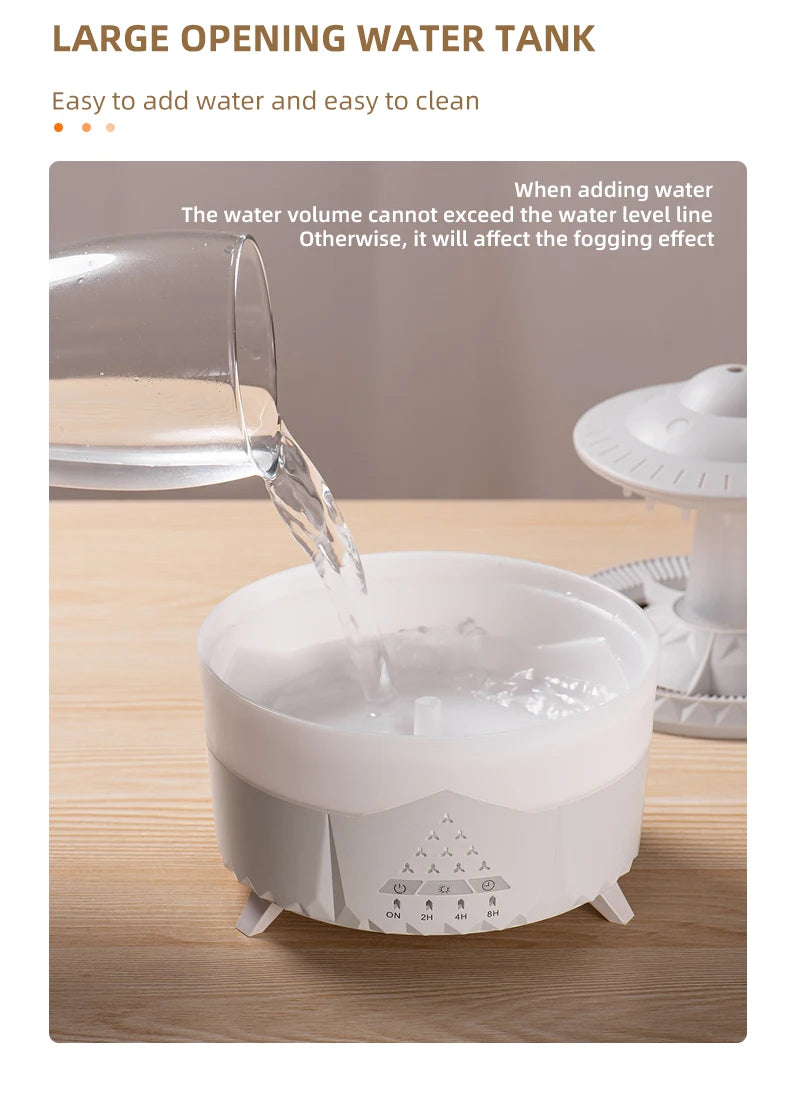 UFO Raindrop Humidifier Water Drop Air Humidifier USB Aromatherapy Essential Oils Aroma Air Diffuser Household Mist Maker Home D