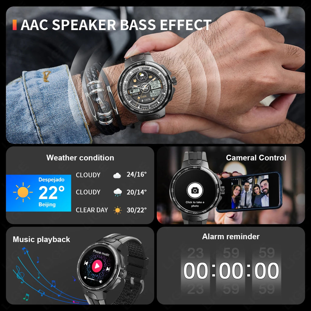 LIGE New Smart Watch Men 2024 NFC Smartwatches Message Remind Waterproof Fitness Sport Watch Bluetooth Call Music Men Smartwatch