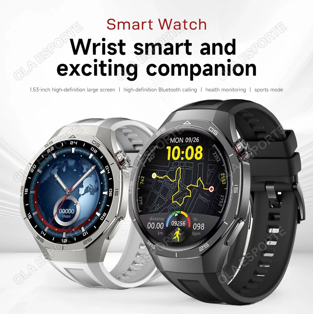 MA27 New Watch 5 Pro Smart Watch 1.53 Inch AMOLED Display Screen GPS Sports Tracker Smartwatch Men Women IP68 Waterproof Watches