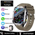 2026 Military SmartWatch Men IP68 5ATM Outdoor Sports Fitness Tracker Waterproof GPS Monitoring 1.96Inch BT Call For Android IOS
