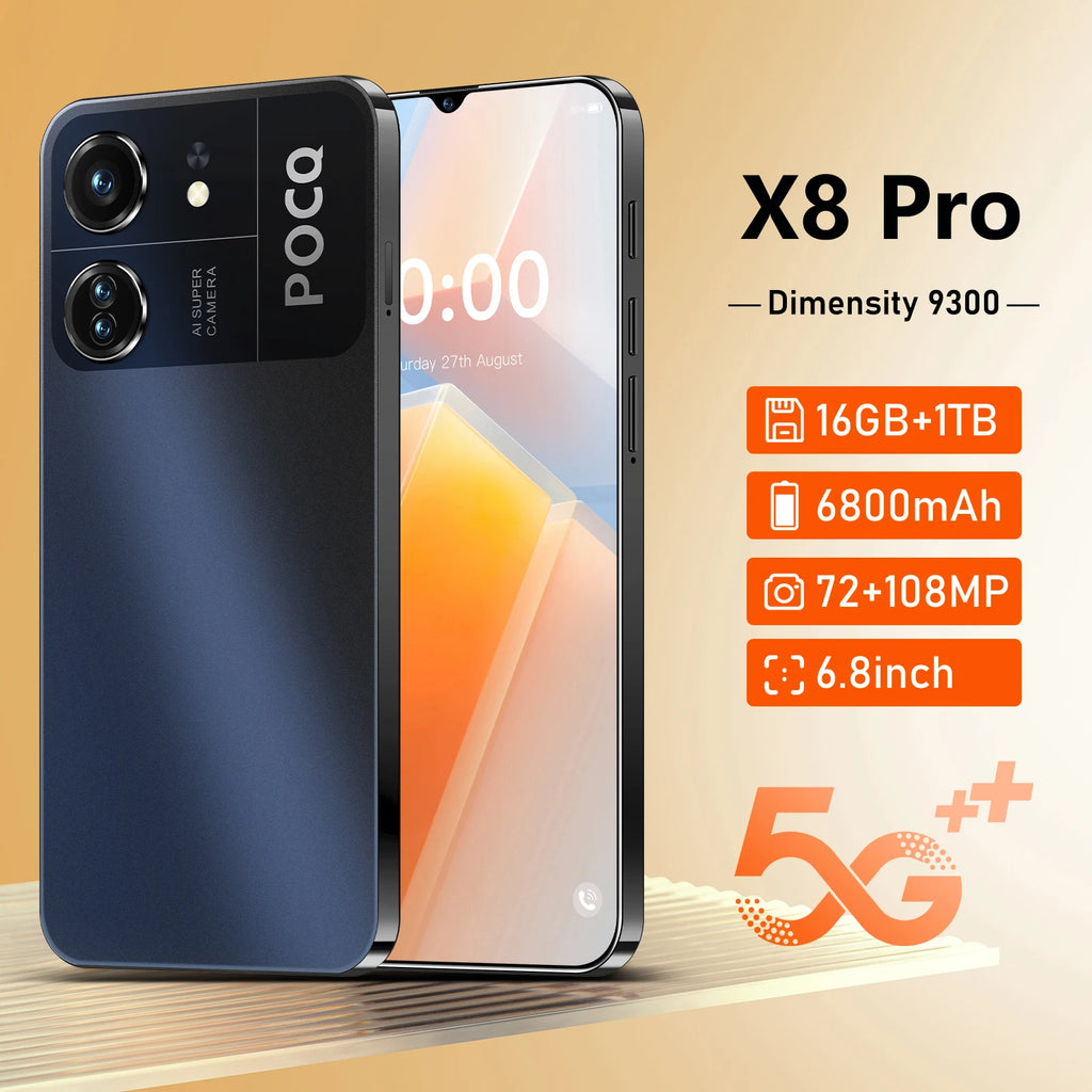 2026 global version High Quality X8 Pro original intelligent 4G 5G dual card dual standby system 6800mAh battery