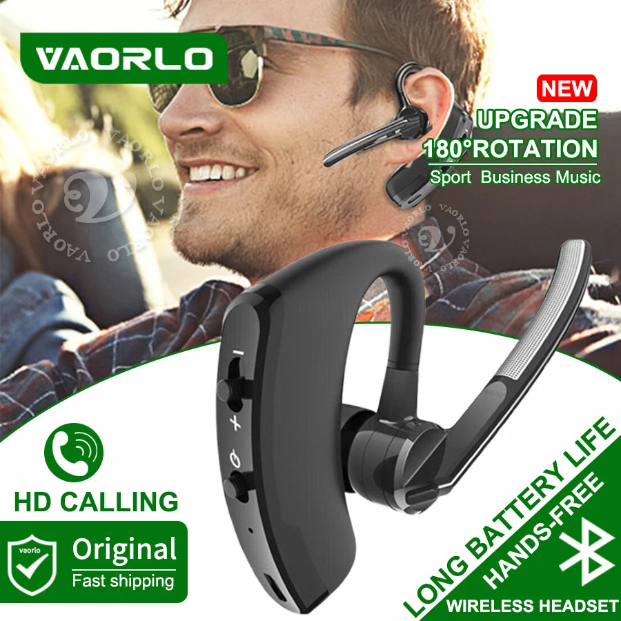 New V8/V9 Business bluetooth headset stereo HD wireless Headphone Car hands-free Earphone with HD Mic for iPhone Samsung Huawei
