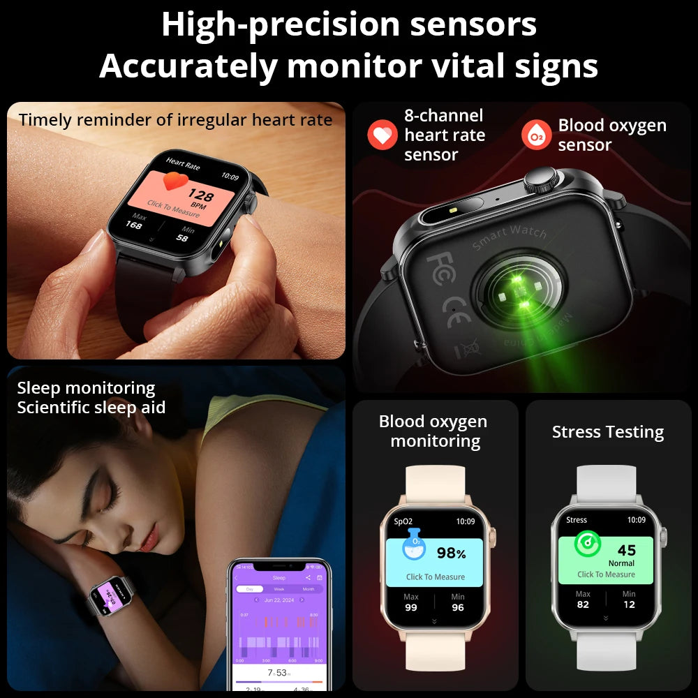 COLMI P80 Type-c Smartwatch Men Women Health Manager Bluetooth Call IP67 Waterproof Flashlight Smart Watch For Xiaomi iOS Phone