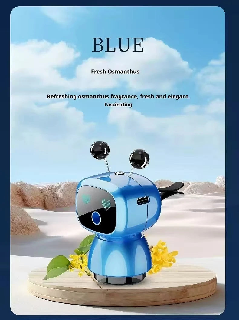 Smart Robot Car Air Vent Perfume Clip Auto On/Off with Car Start New Spring Summer Style Long Lasting Fragrance Odor Eliminator