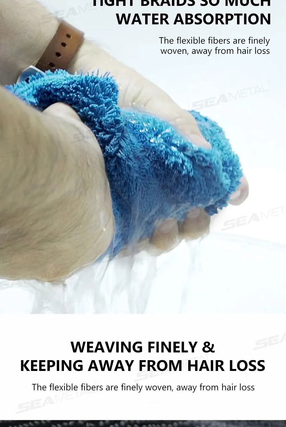 SEAMETAL 1200GSM Car Cleaning Towel Heavy Duty Thicken High-Absorbent Drying Cloth Ultra-Soft Scratch Free Car Detailing Towel