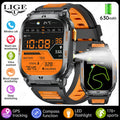 LIGE New GPS Tracking Smart Watch  LED Flashlight 1.96inch HD Screen Compass BT Call Waterproof Sport Smartwatch For Android iOS